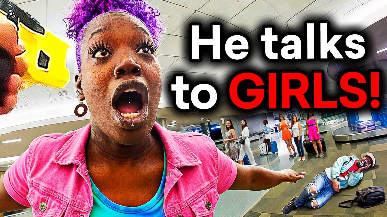 When Jealous Girlfriends Try To Attack Their Boyfriends At Airport, End Badly
