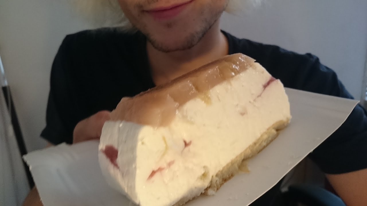 ASMR: Pieplant-Strawberry Cake - Relaxing Eating Sounds [No talking | Vegan]