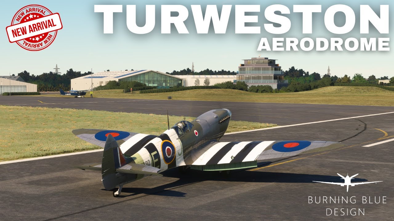 Burning Blue Design Turweston Review Flight to Sywell от Spitfire Microsoft Flight Simulator 4K