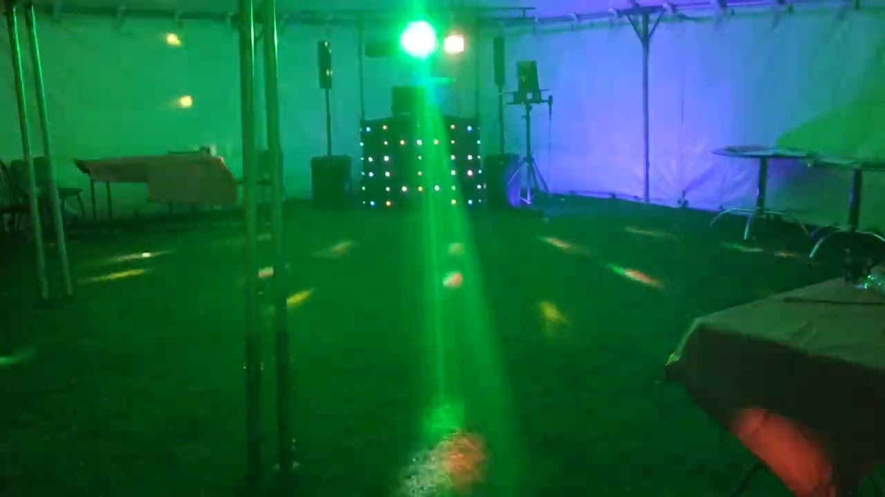 All Anthems Mobile Disco & Karaoke Cornwall - Setup demo in marquee - Sept 2022