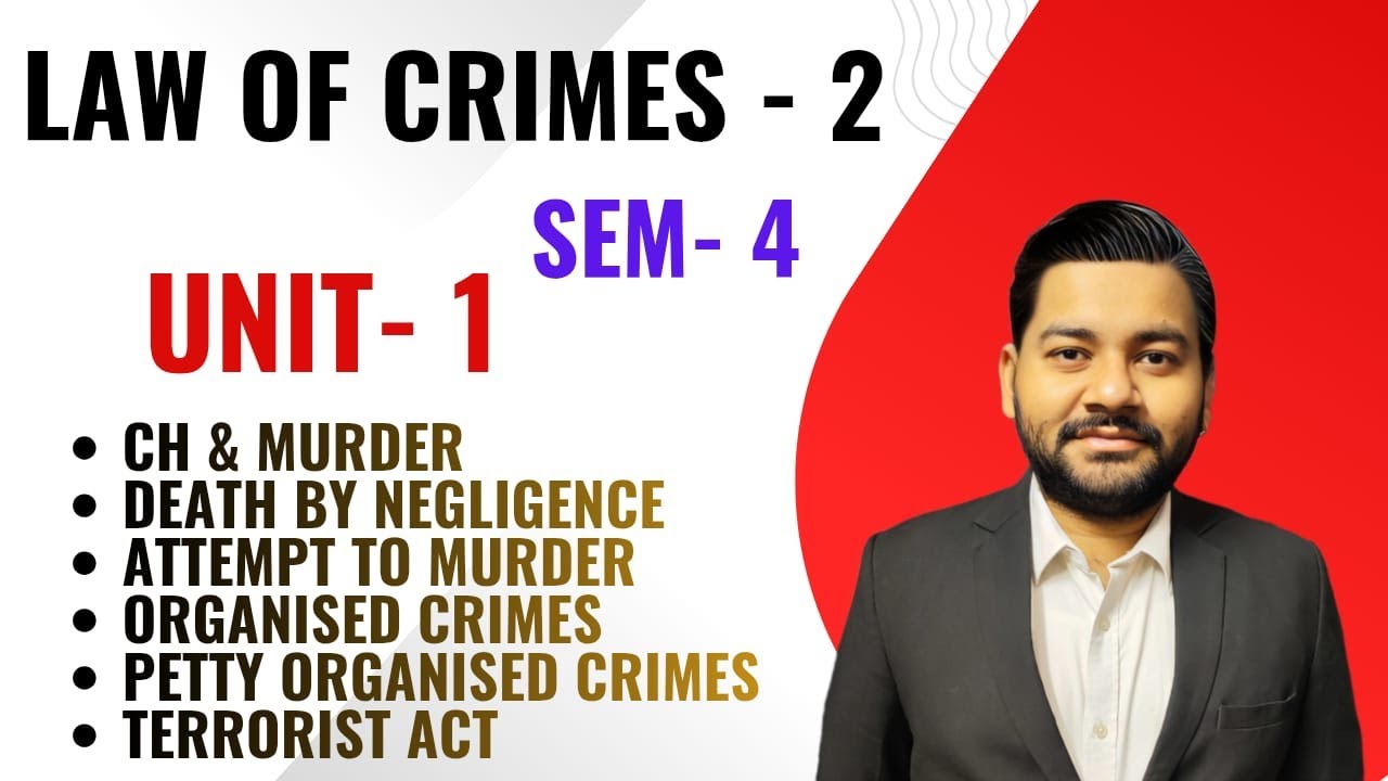 Law Of Crimes 2 II Unit 1 II Sem 4 II Full Syllabus With Notes II Adv Varun Dixit #bns #lawofcrimes