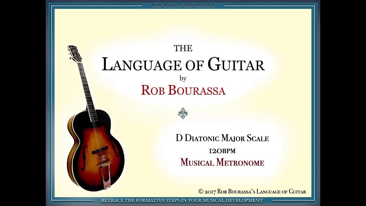 D Diatonic Major Scale Rob Bourassa's Language of Guitar Musical Metronome 120 BPM