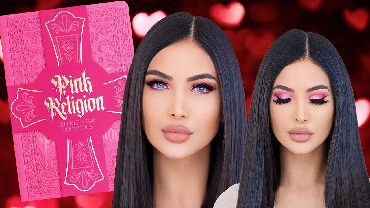 💘 Get Valentines Day Glam With Me Using the Jeffree Star Pink Religion Palette 💕