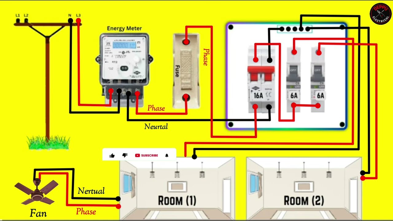 How To Give MCB Connection To Two Rooms | House Wiring