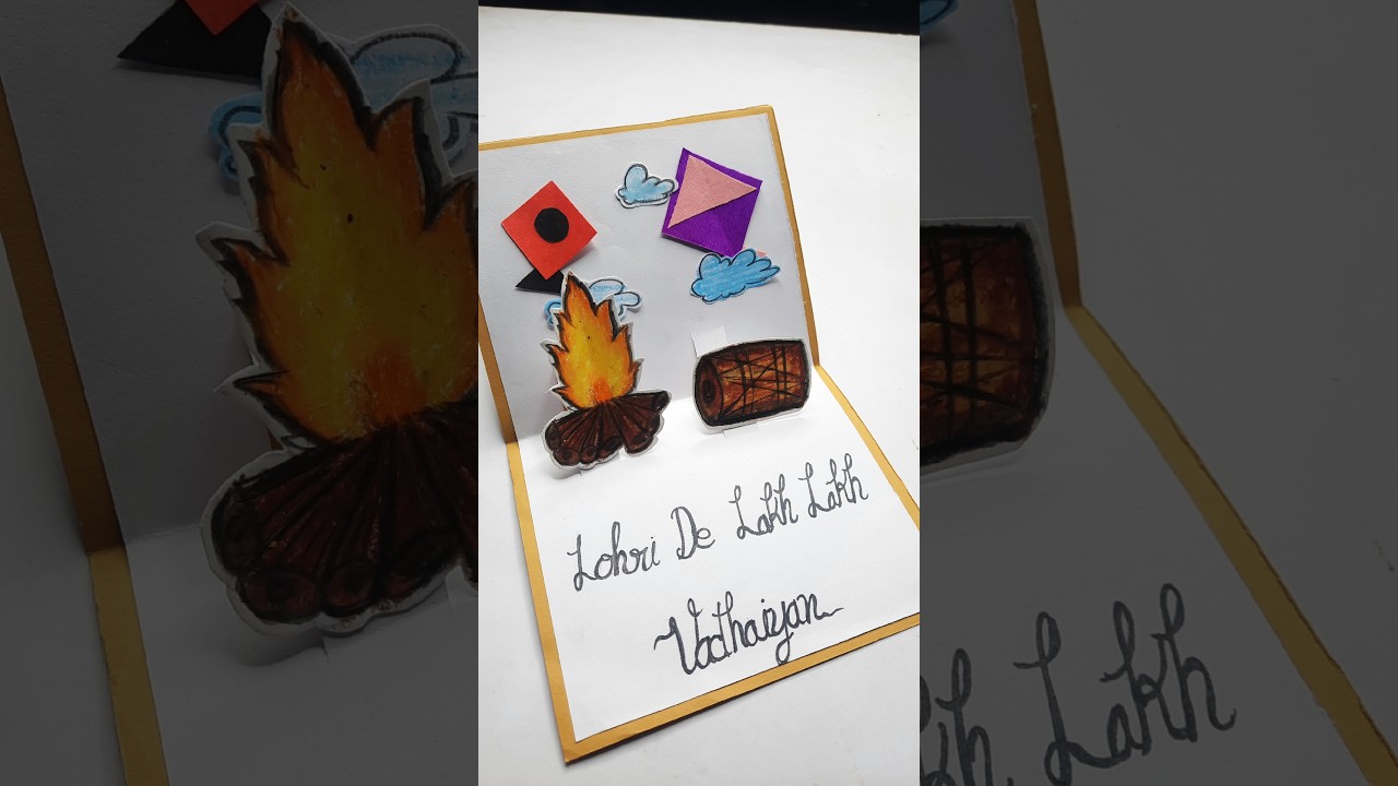 DIY Lohri Card 🔥✨/ Beautiful Handmade Lohri Card/ Festival Craft For Kids  🎉