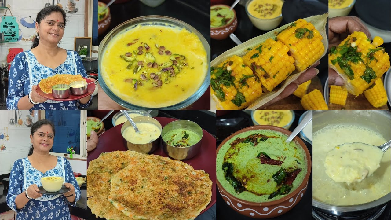 mummy ne scam kr diya +snacks & Dinner🍱 butter corn🌺 corn kheer🌺 instant suji uttapam🌺peanut chutney