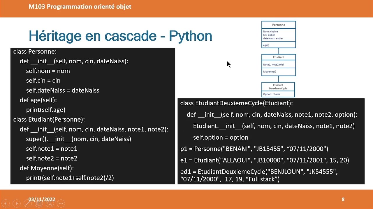 Programmer en Orienté Objet V3 - L'héritage POO Python