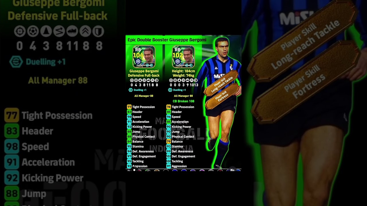Giuseppe Bergomi Best Training Guide #efootball2026 #bergomi #giuseppebergomi #efootball #pes #short