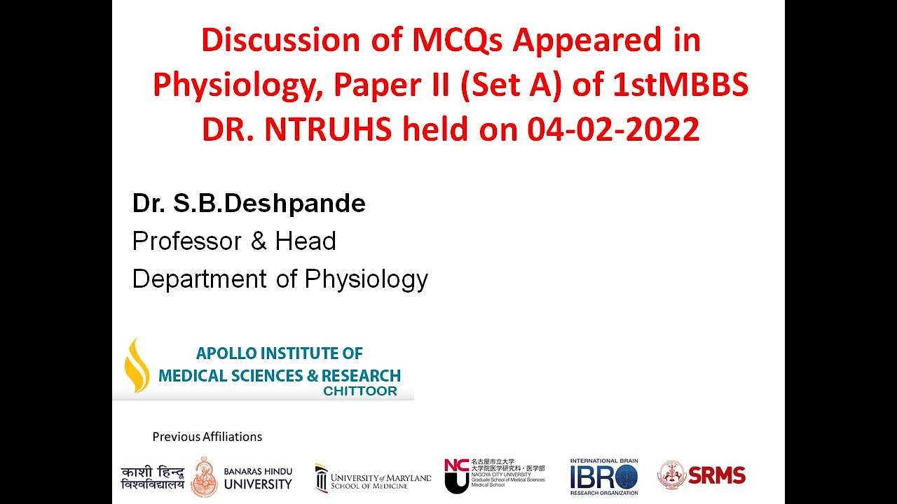 Disscussion on MCQs of Paper II of DR.NTRUHS