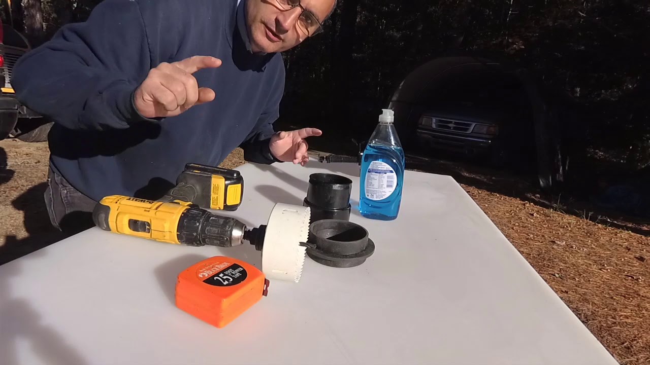 How to cut a hole in your gray water tank