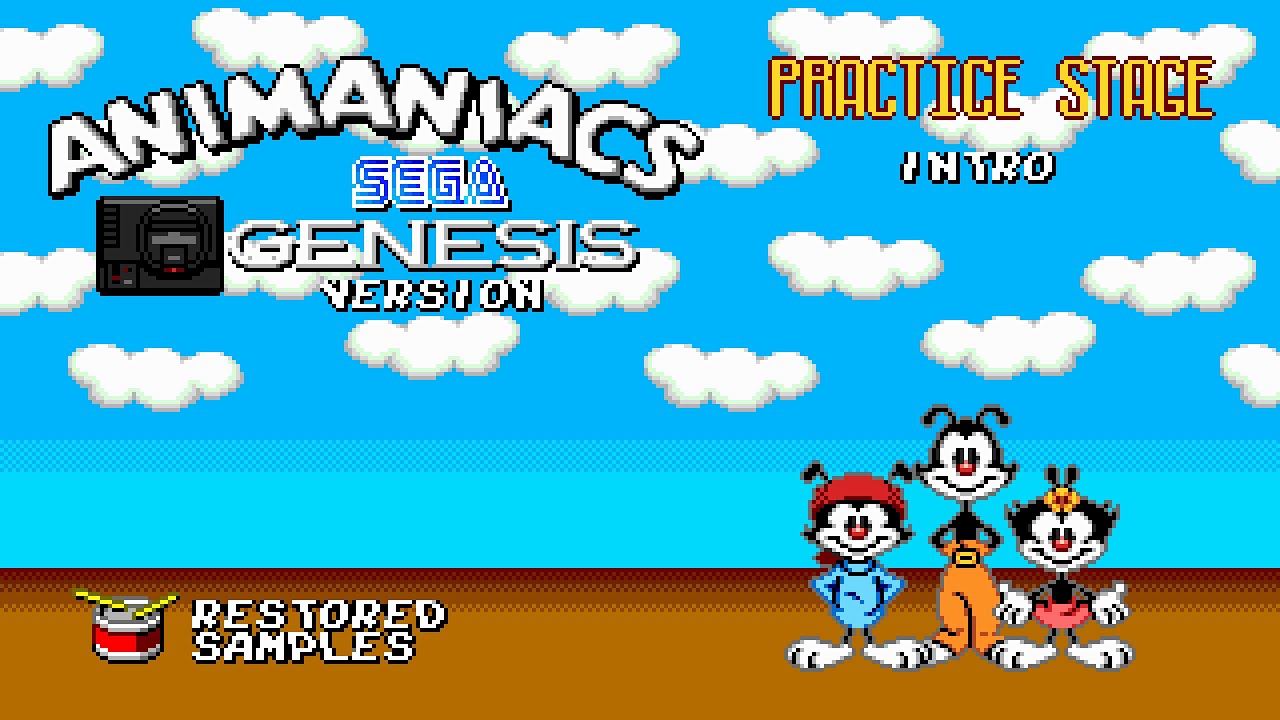 Animaniacs (Sega Genesis) - Practice Stage intro - Restored Samples