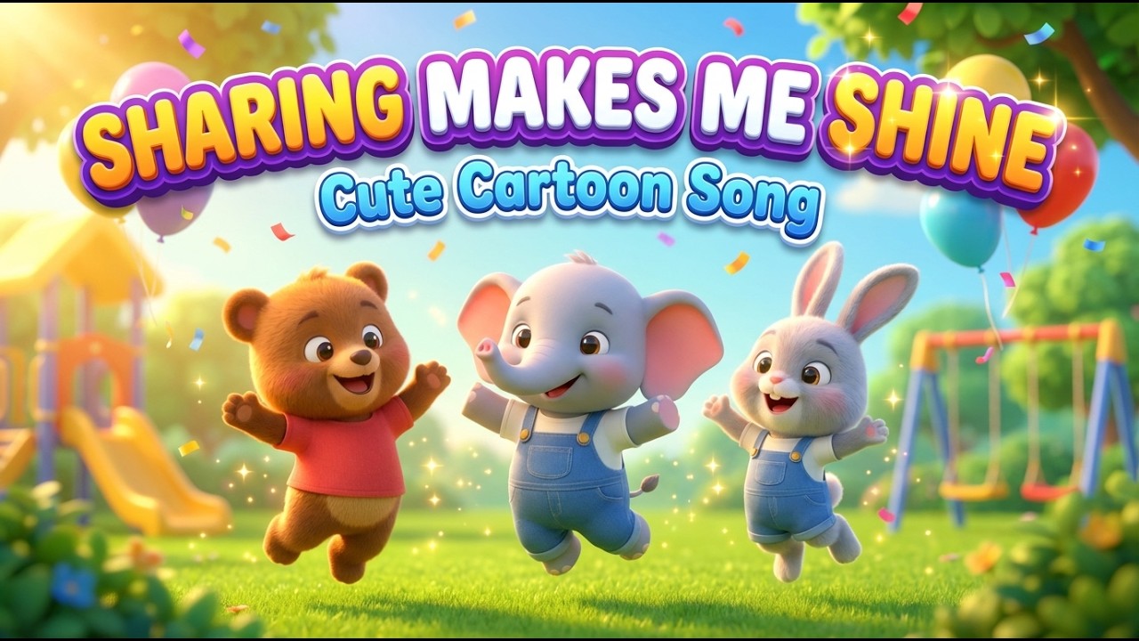Happy Sharing Song for Kids 🐻🌈 | Animated Short