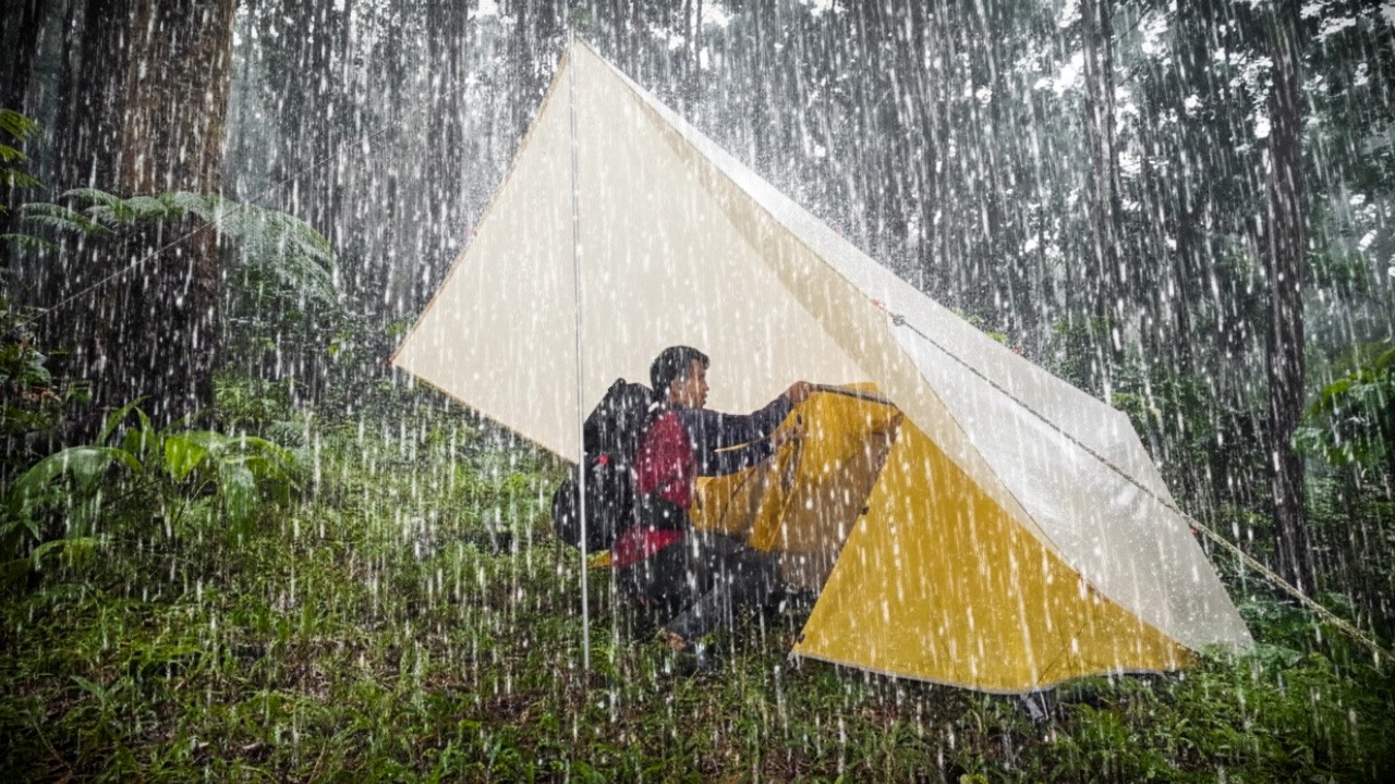 Heavy Downpour Solo Camping, Non Stop Rain !