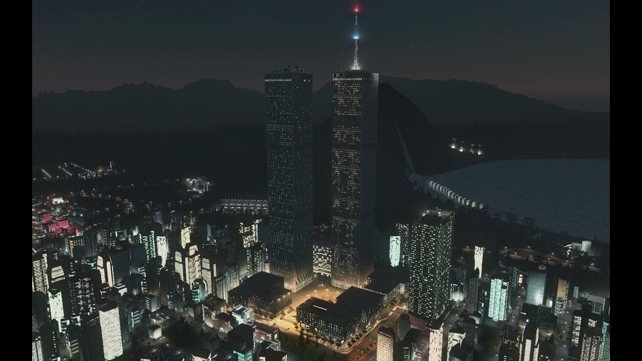 A trip to the World Trade Center - Cities Skylines