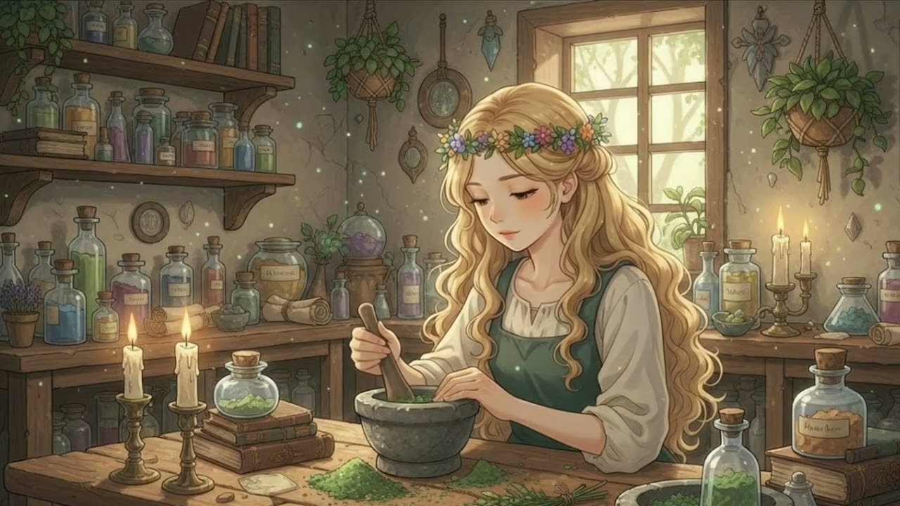 魔女の薬草店で夜に流れていそうな異世界ケルト音楽｜落ち着いて集中できる作業用BGM