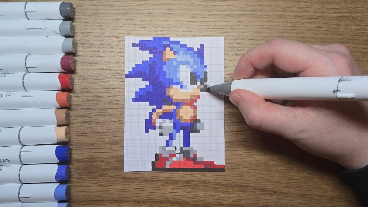 Sonic The Hedgehog Pixel Art Drawing