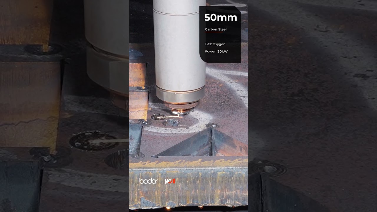 30000W laser cutting 50mm carbon steel (Oxygen)