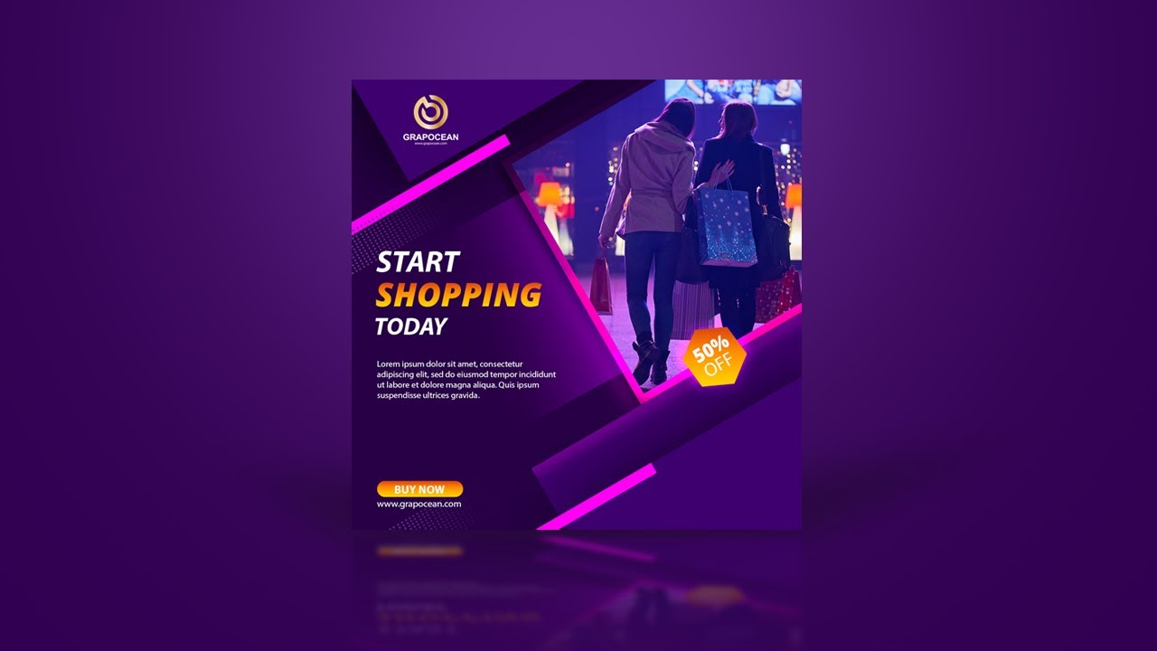 Professional Instagram Post Banner Design - Photoshop Cc Tutorial