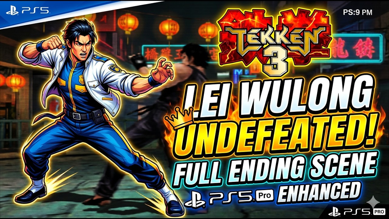 TEKKEN 3: Lei Wulong UNDEFEATED Gameplay (4K 60FPS) - PS5 Pro Enhanced + Full Ending