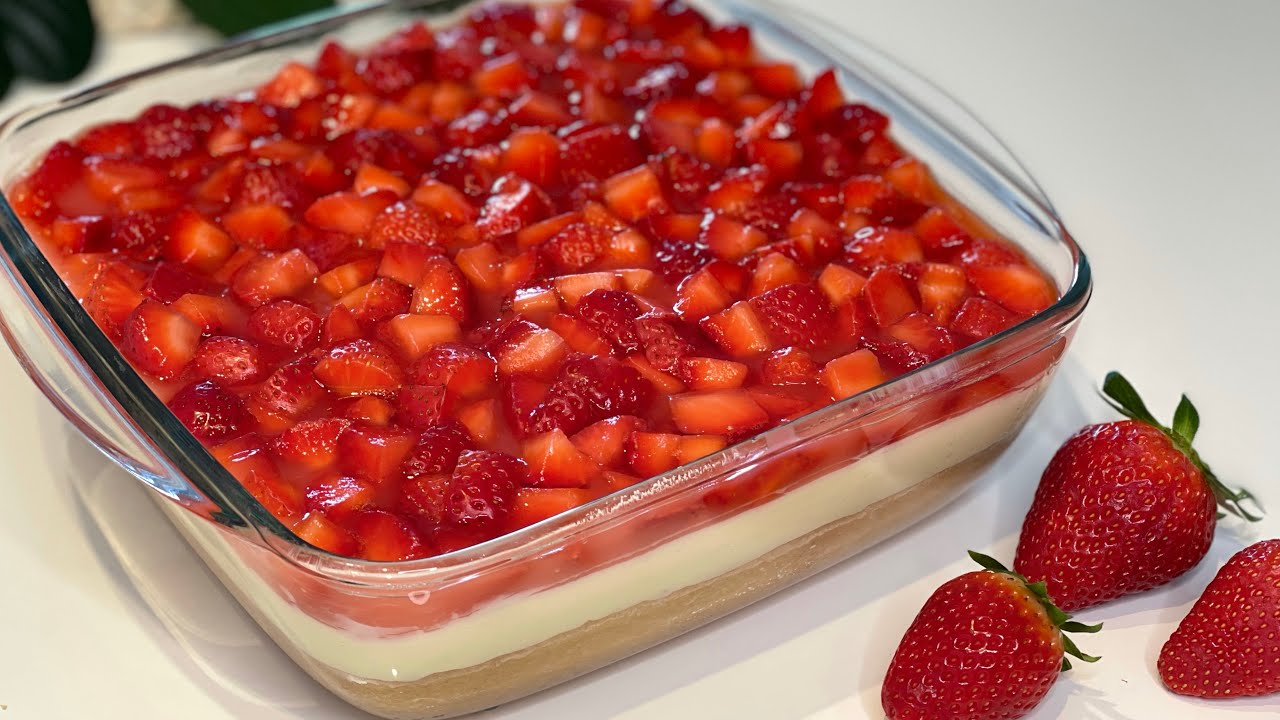 Холодный торт с клубникой 🍓- Идеальный рецепт, чтобы попробовать! Асмр № 150