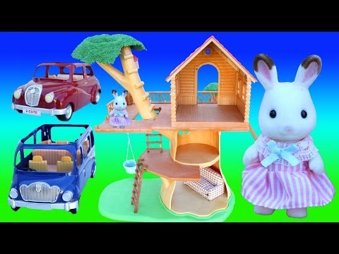 Sylvanian Families Calico Critters Rabbit Family Kids Toys Tree House
