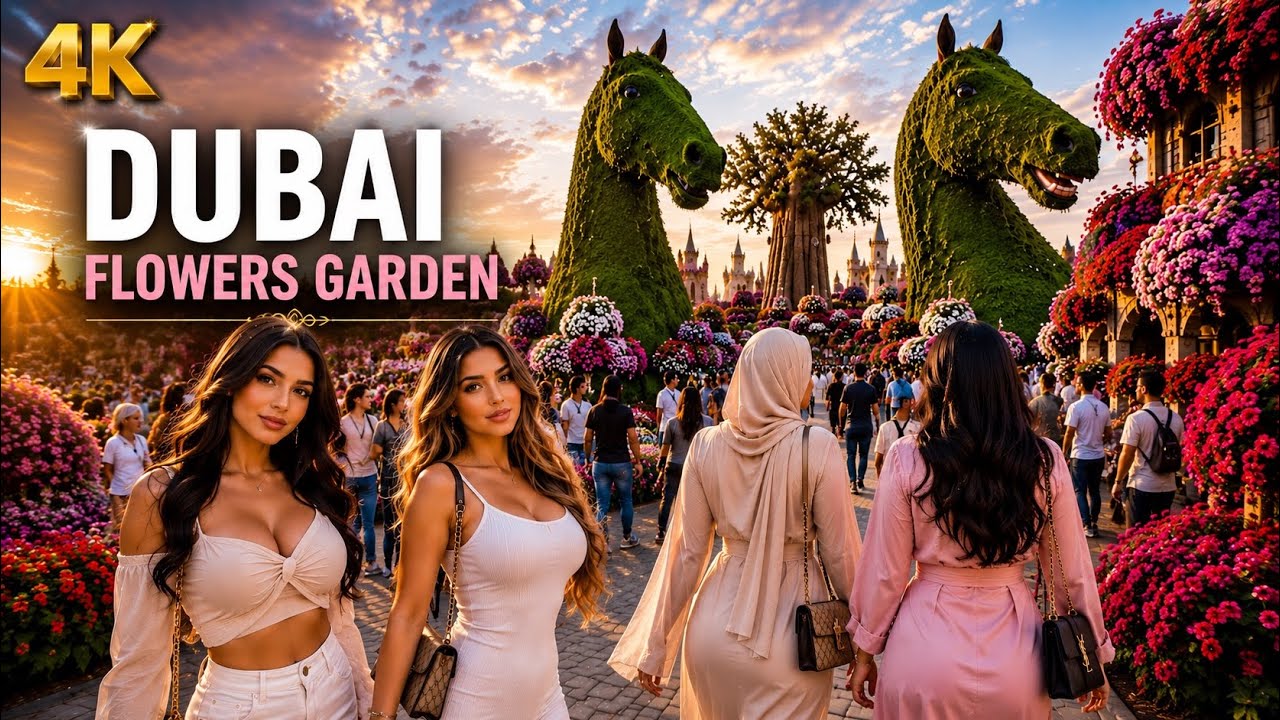 Dubai miracle garden 🪴 walking tour 4K HDR |2026 