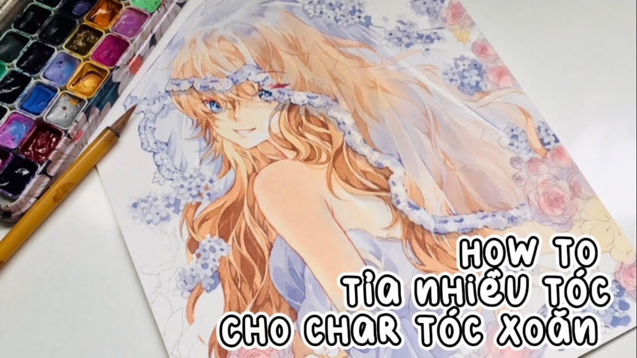 How to tỉa nhiều tóc cho char tóc xoăn (tô màu)