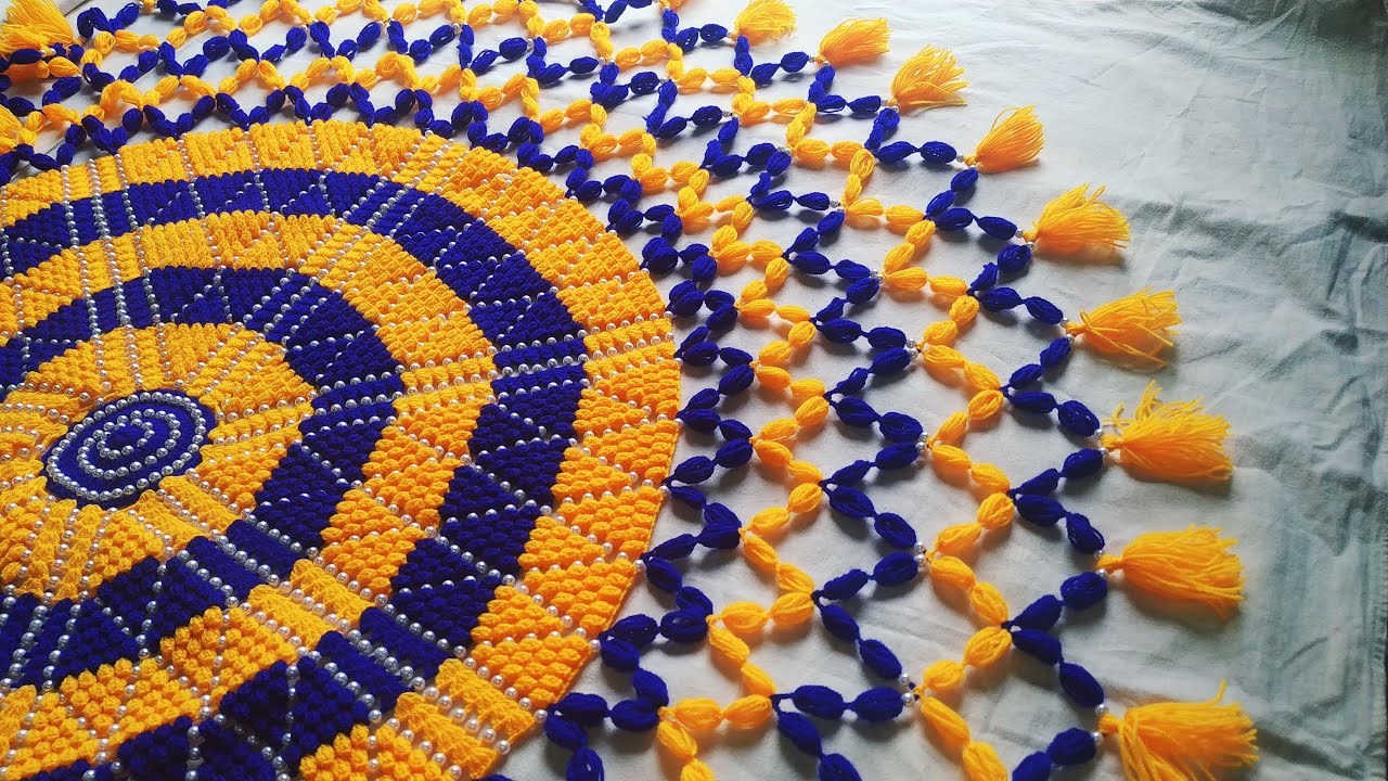 Easy and beautiful beaded thalpos/ table cloth/ table mat (part-2) (Design=6)