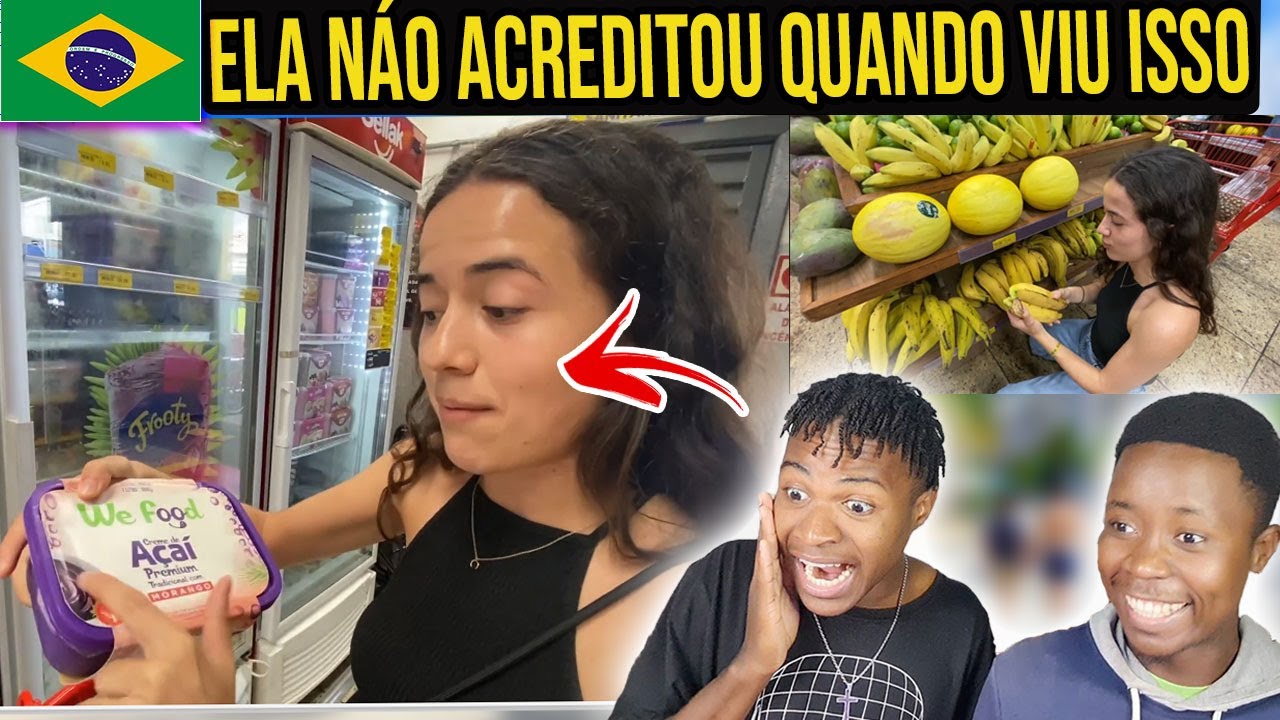 GRINGA FICA CHOCADA PELA PRIMEIRA VEZ NO SUPERMERCADO DO BRASIL DEMASIADO BARATO!