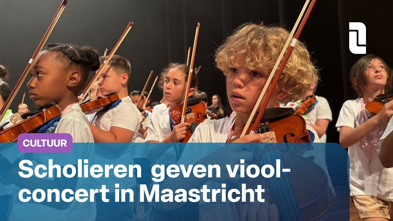 Maastrichtse scholieren geven vioolconcert met André Rieu en Emma Kok