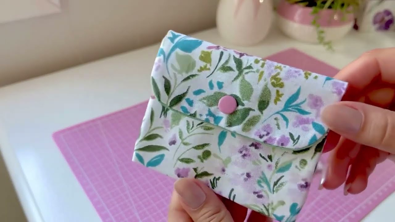 Diy card wallet | coin purse | mini pouch | mini wallet | طريقة خياطة محفظة بطاقات ونقود