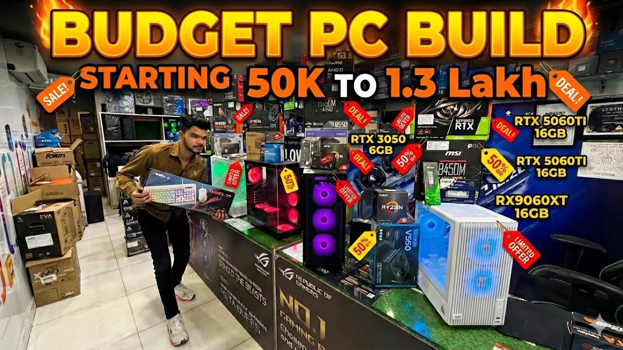 Top Budget PC Builds ₹50,000 to ₹1.3 Lakh 🔥 Best PC Build Shop in Nehru Place 