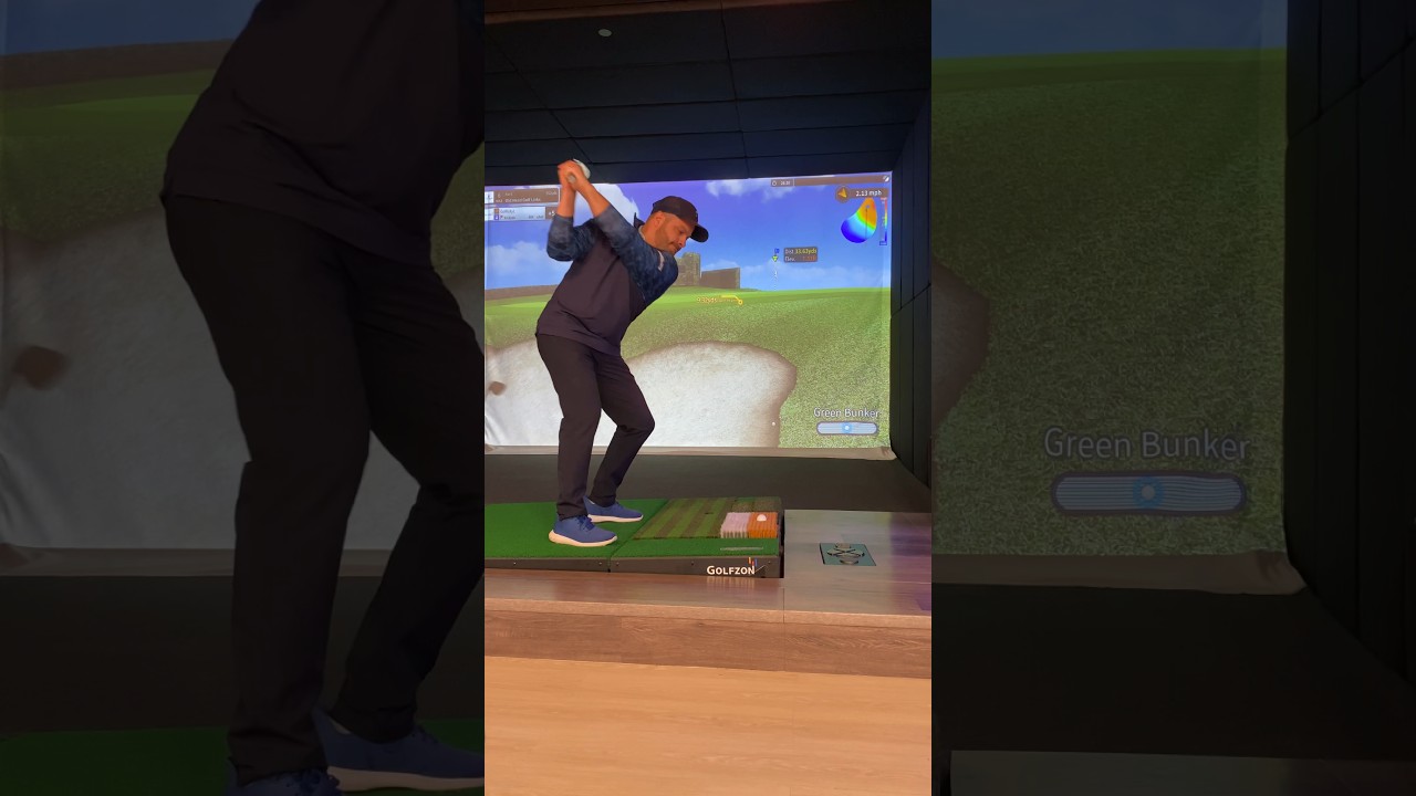 Real Bunker Shot in a Golf Simulator?! 👀 #shorts