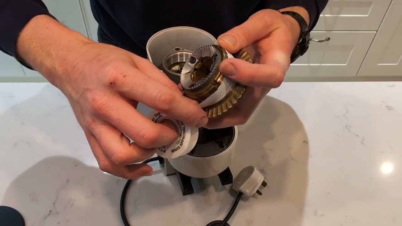 Gaggia MDF espresso coffee bean grinder dismantling and cleaning.