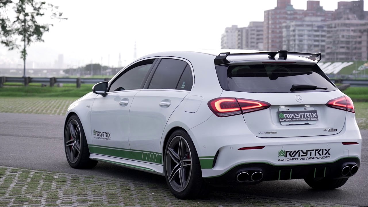 Sound Comparison! Mercedes-AMG W177 A45s w/ARMYTRIX Exhaust System- Downpipe Only vs. FULL Turboback