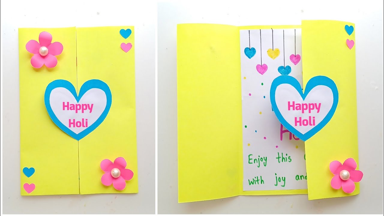 Beautiful Handmade Holi Card ❤️// how to make easy holi card // holi greeting card idea // holi card