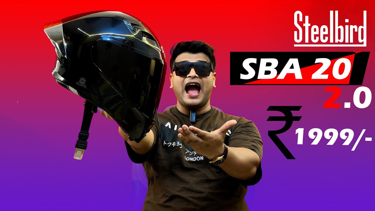 New Steelbird SBA 20 2.0 Pro Chrome Edition😍 Full Black Helmet Under 2000| SBA 20 Pro helmet Review