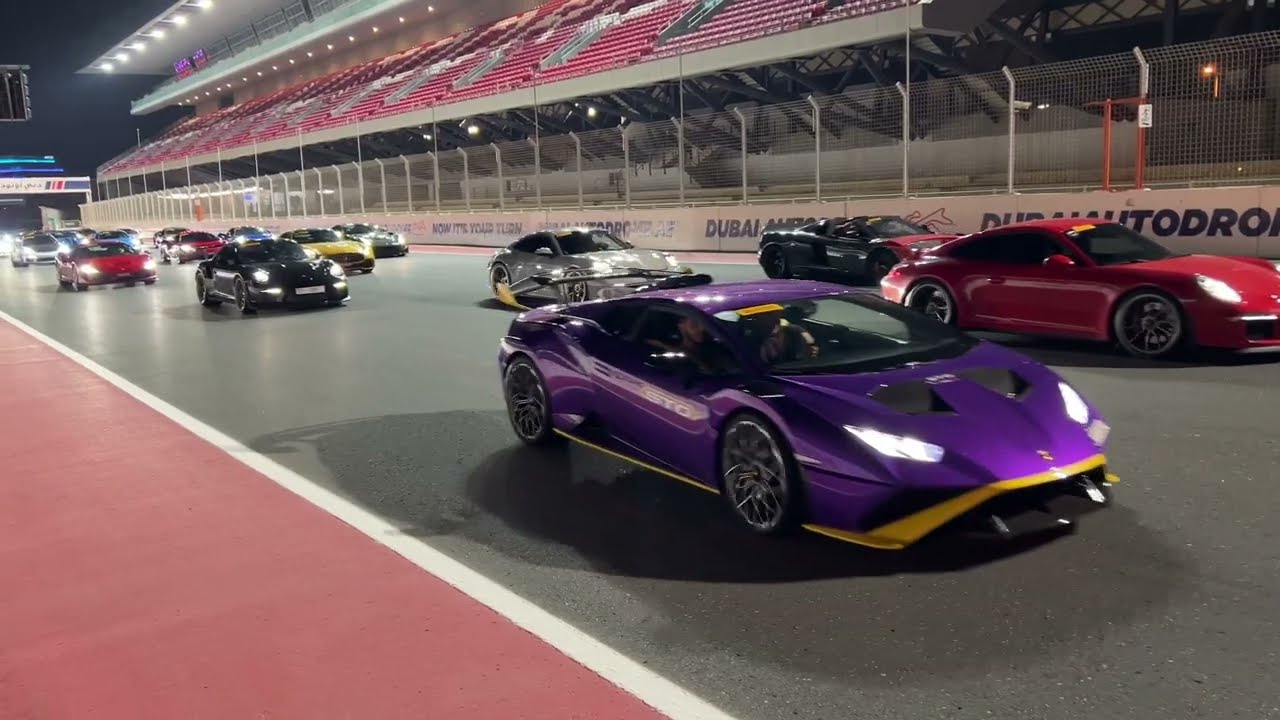Supercars Majlis Dubai track day! Chiron Divo & LOUD Mansory 812 and SVJ flames