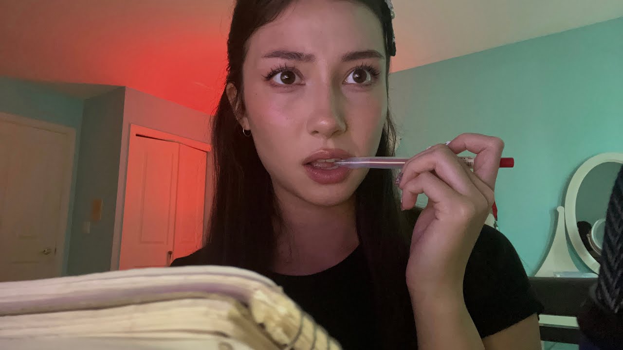 ASMR - asking you personal questions (ur kind of weird) (pen nibbling, whispering, tapping) 