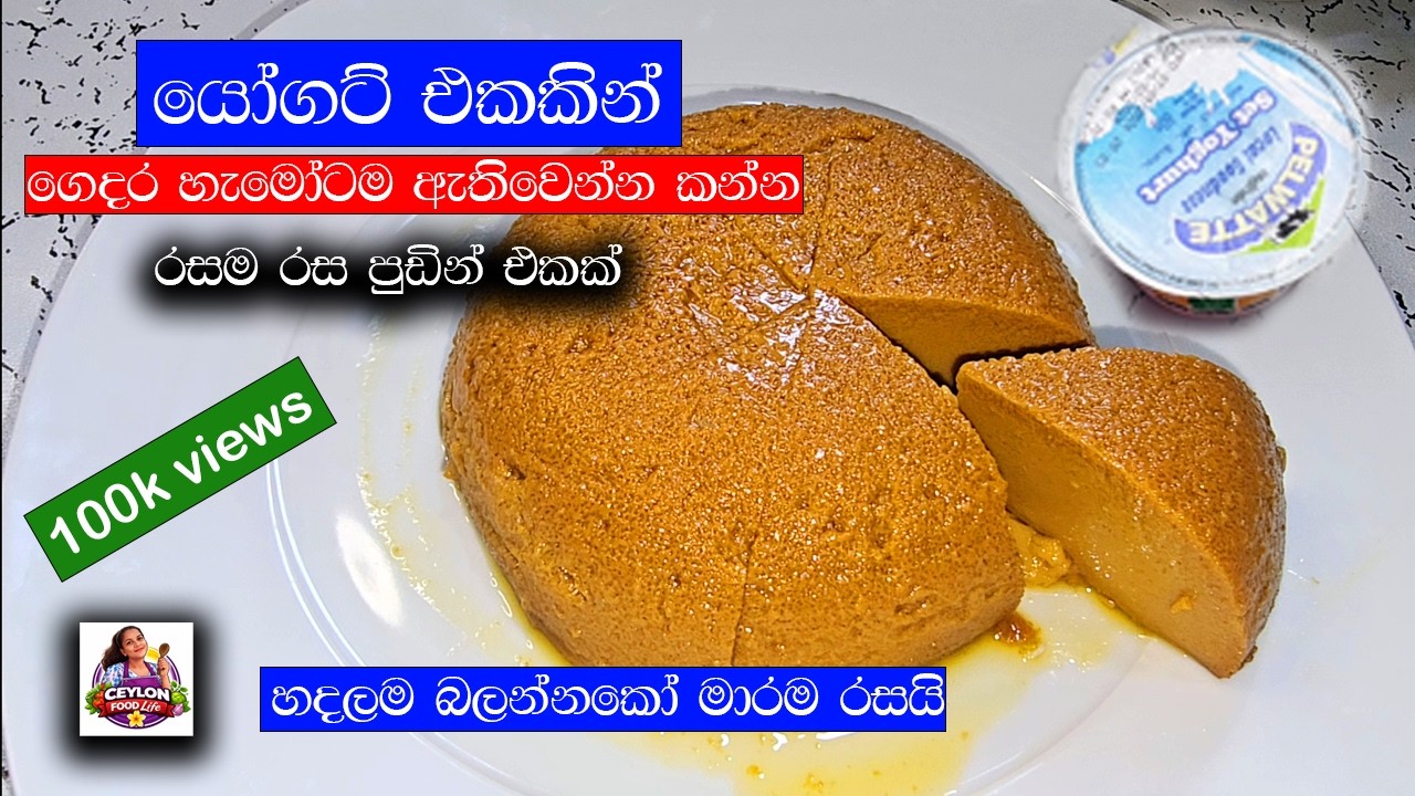 යෝගට් එකකින් මේ තරම් රස පුඩින් එකක් /pudding recipe sinhala/ yogurt pudding recipe