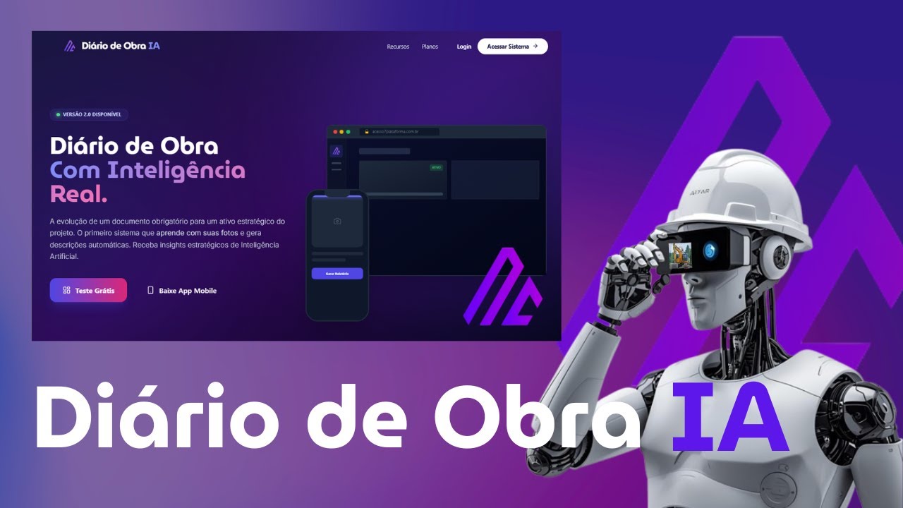 Di&aacute;rio de Obra IA: Tour Visual pelas 3 Funcionalidades que Mudam o Jogo