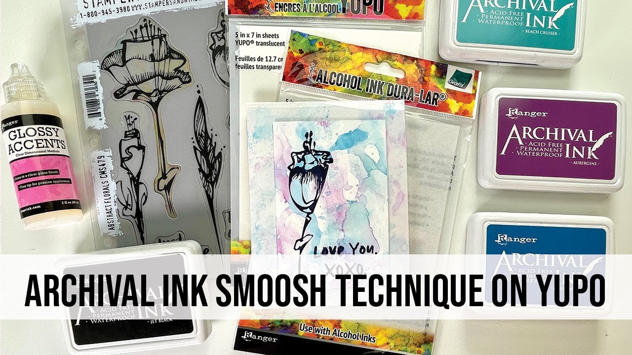 Archival Ink Smooshing Technique on Yupo