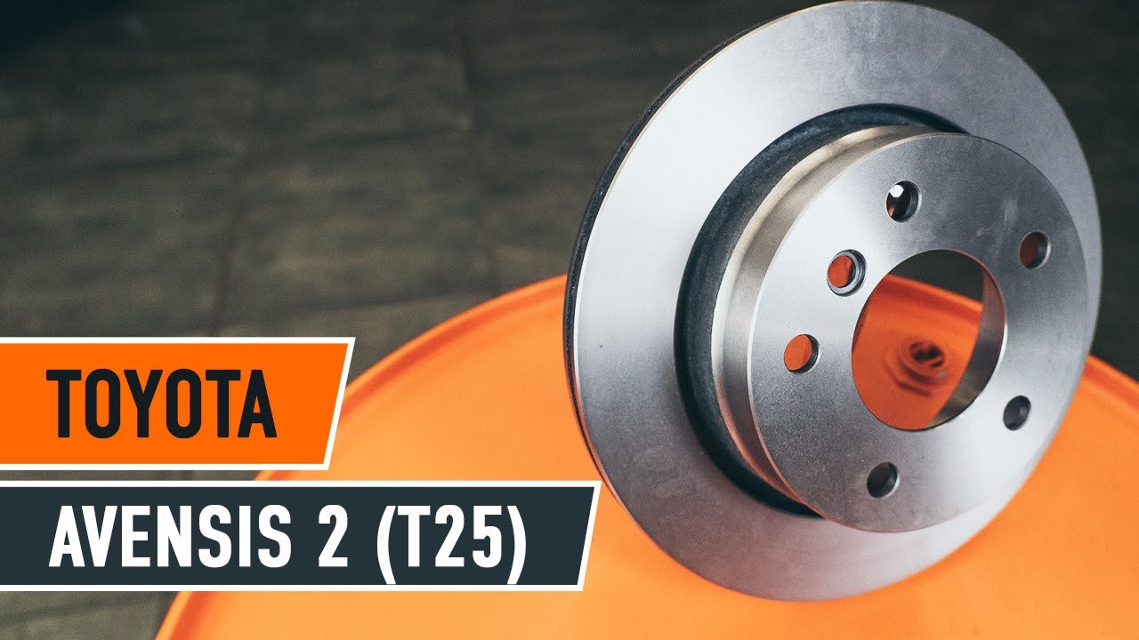 How to change rear brake discs and rear brake pads on TOYOTA AVENSIS 2 T25 TUTORIAL | AUTODOC