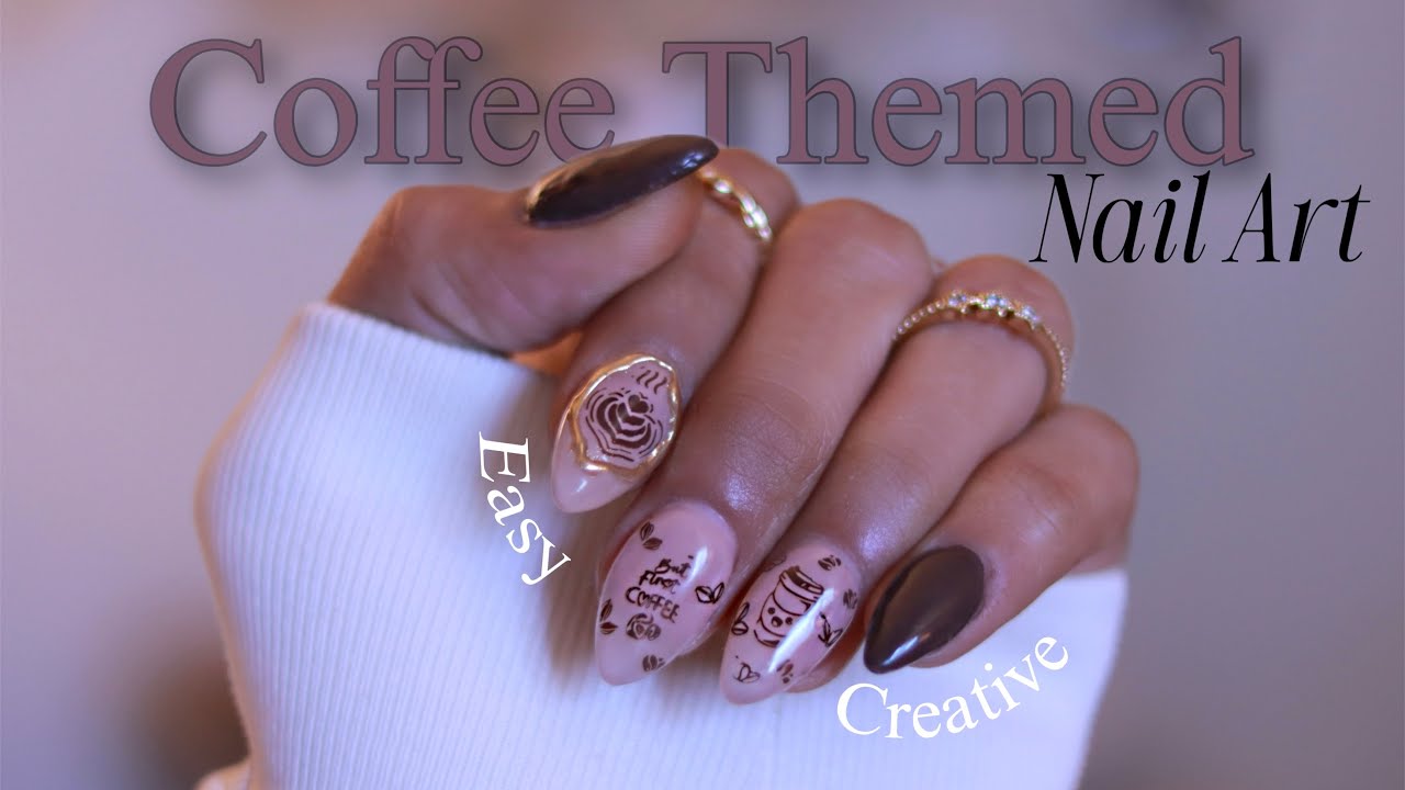 Effortless Coffee Nail Art- Stamping Technique- Maniology