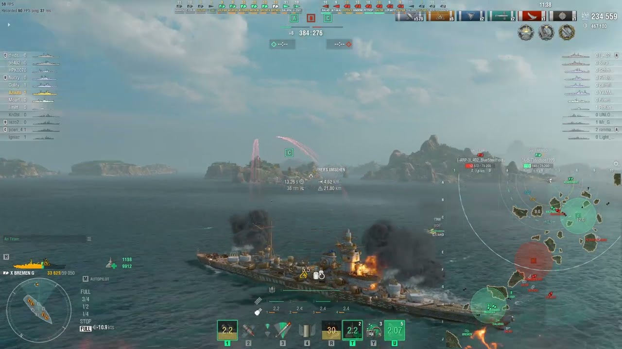 Wows Random Battles (Bremen G) [Valparaiso vs Valparaiso is Interesting]