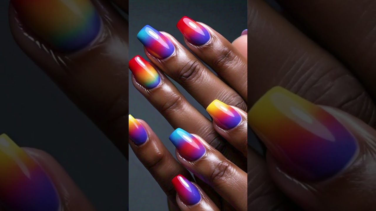 Rainbow Nail Art ASMR Tapping #asmrnails #rainbownailart