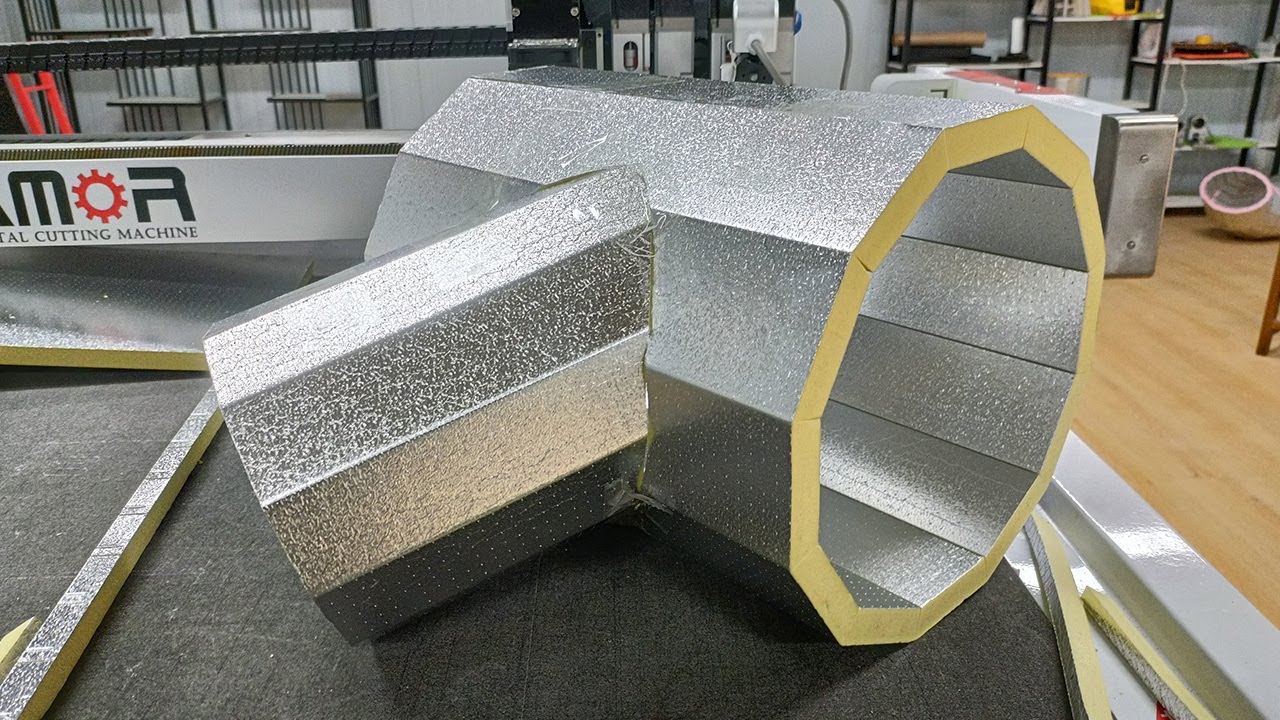 AMOR Pre-Insulated Duct Soft Material Phenolic Board Cutting Machine For Duct