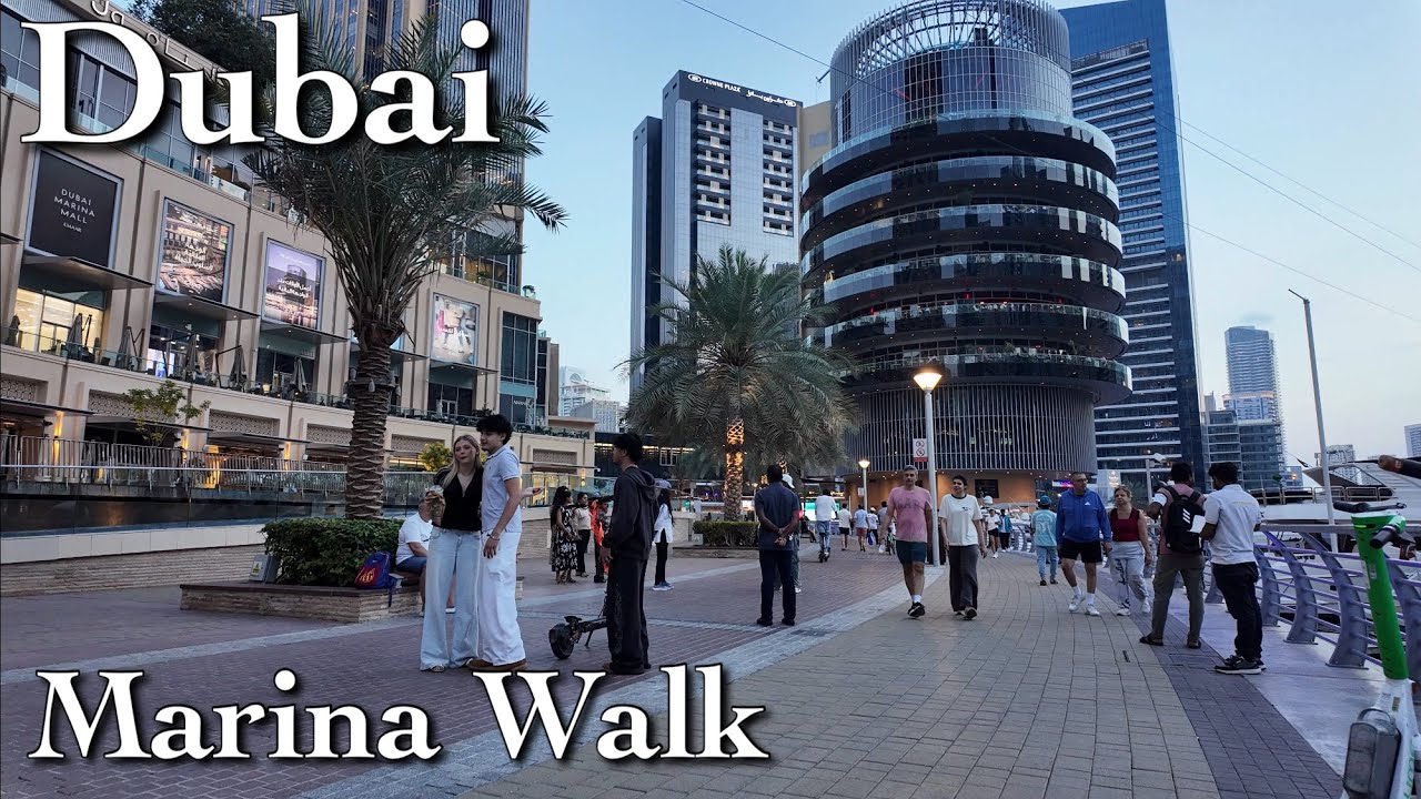 Stunning Waterfront Walk in 4K | Dubai Marina Walking Tour 