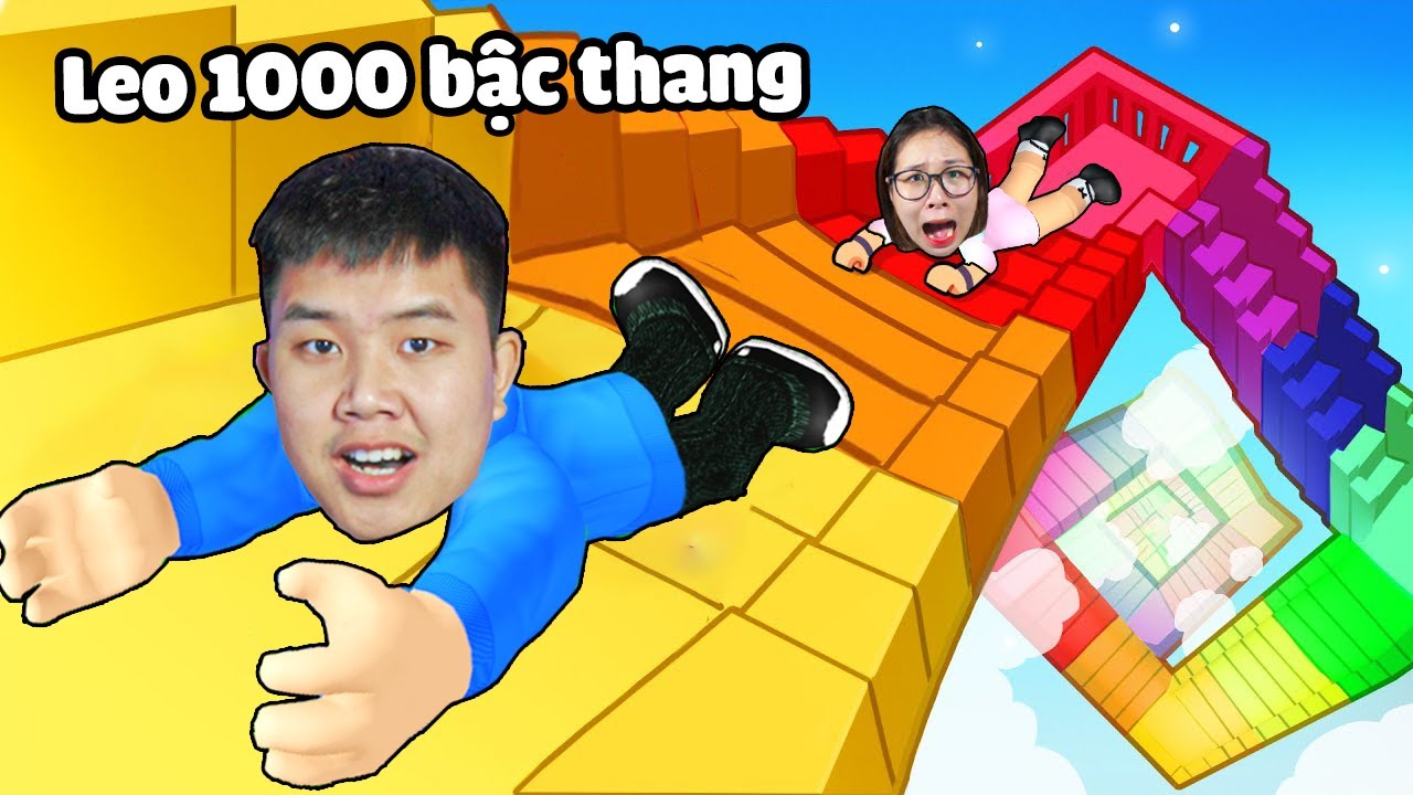 Thi leo 1000 bậc thang lên tận bầu trời xem ai leo cao nhất !? bqThanh Leo Như Bay Thắng Ốc
