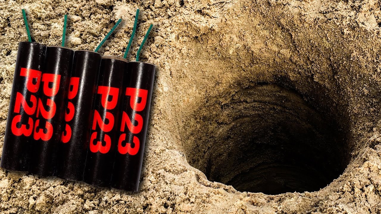 EXPERIMENT FIRECRACKERS VS BIG HOLE